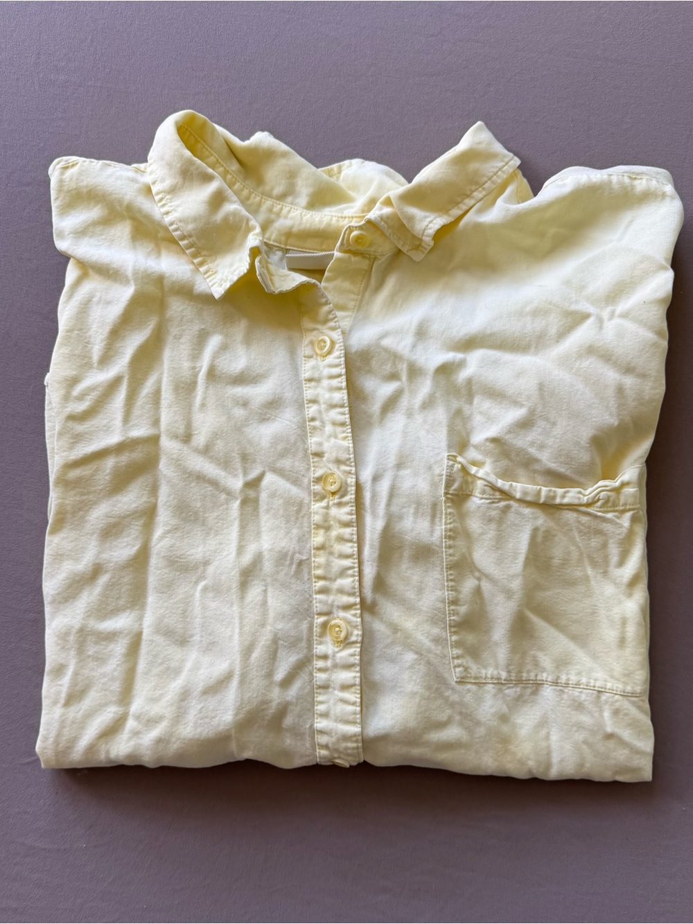 Vintage Ecothreads Butter Yellow Button Up Shirt